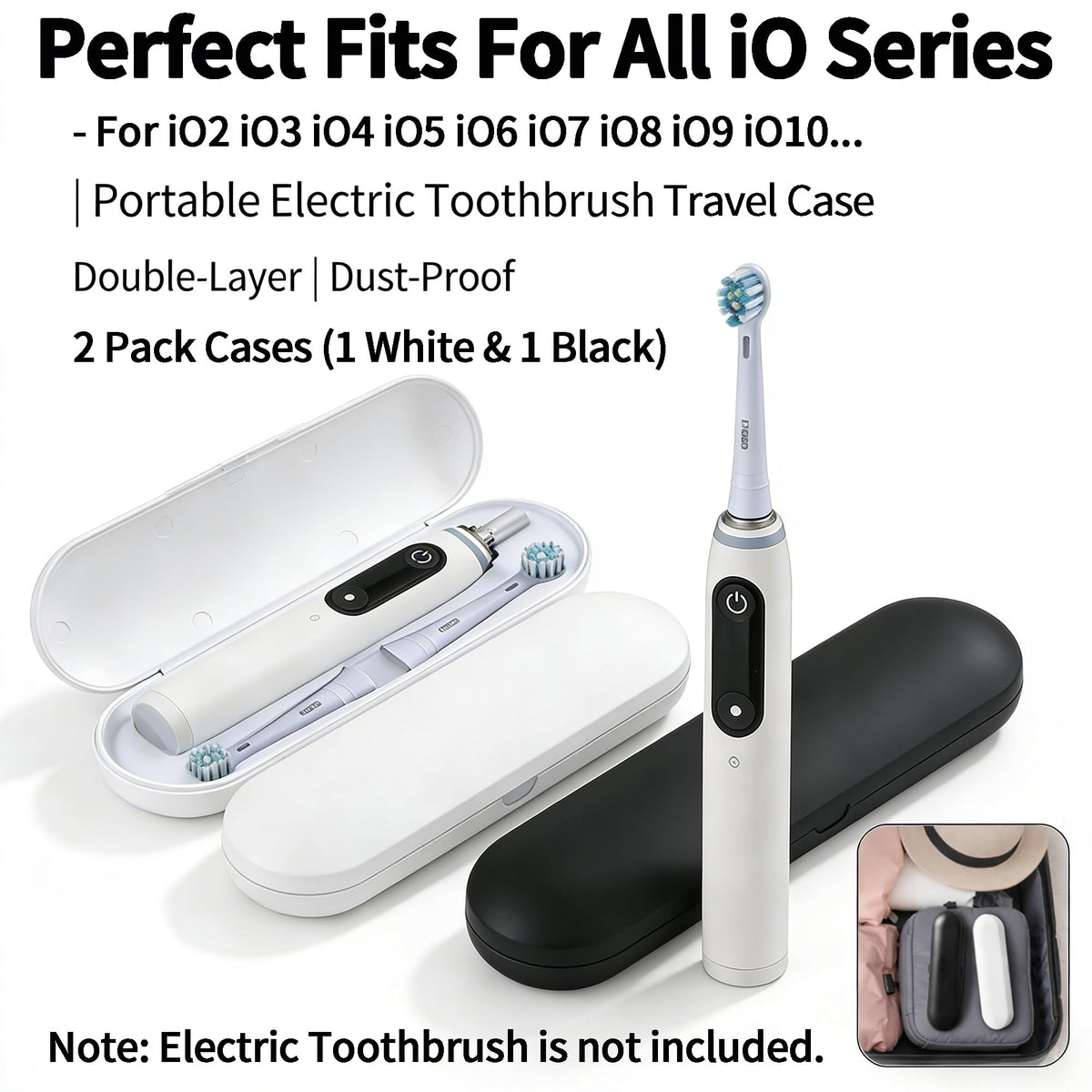 2 Pack Plastic Electric Toothbrush Travel Case I76387