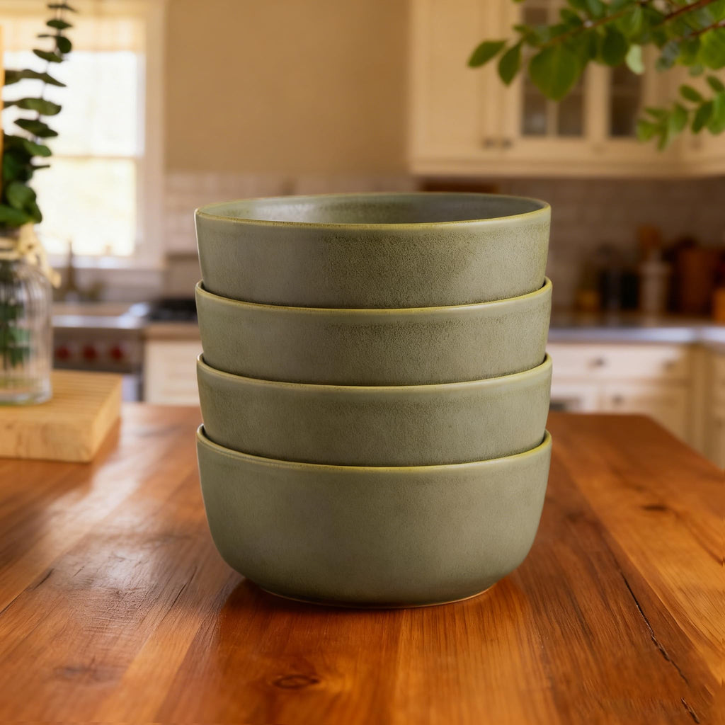 Stoneware Cereal Bowls Set of 4, 26oz Ceramic Bowls O915786