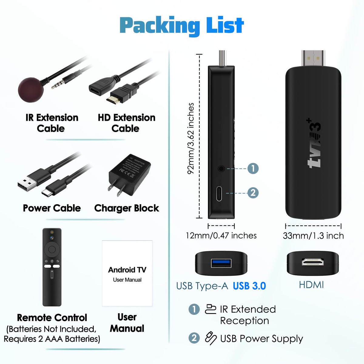 Android 14.0 TV Stick 2GB RAM 16GB ROM 4K WiFi 6 P283464