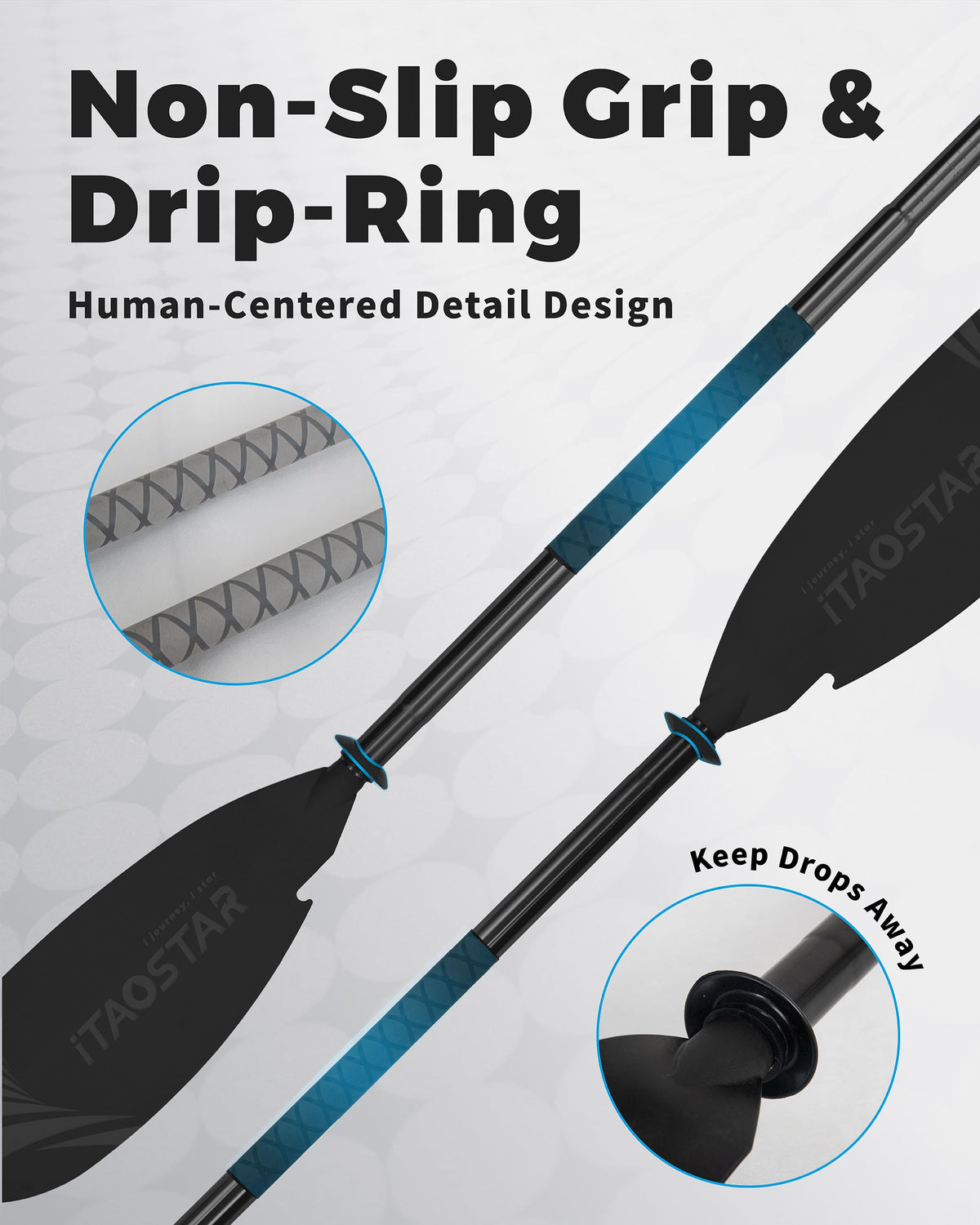Adjustable Aluminum Kayak Paddle with Drip Rings I3740