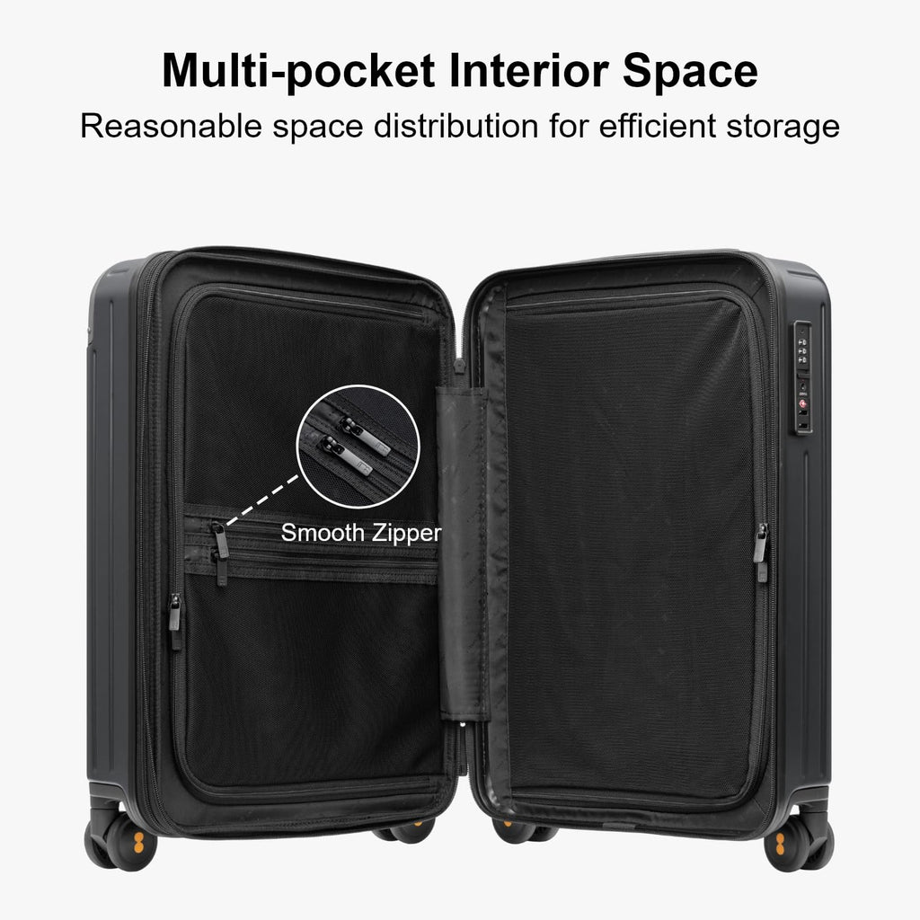 Expandable Hardside Carry on Luggage Black O541688