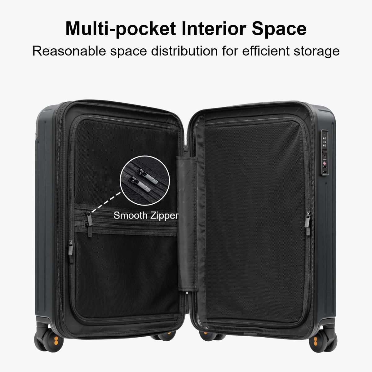 Expandable Hardside Carry on Luggage Black O541688
