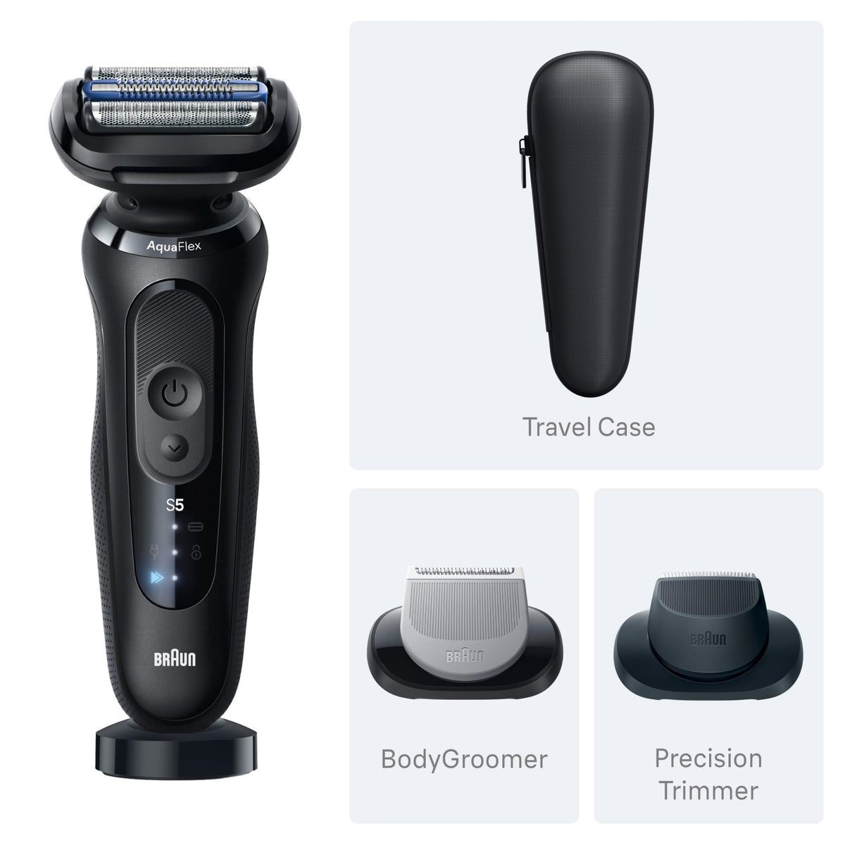 Black Wet & Dry Electric Shaver with Trimmer A533