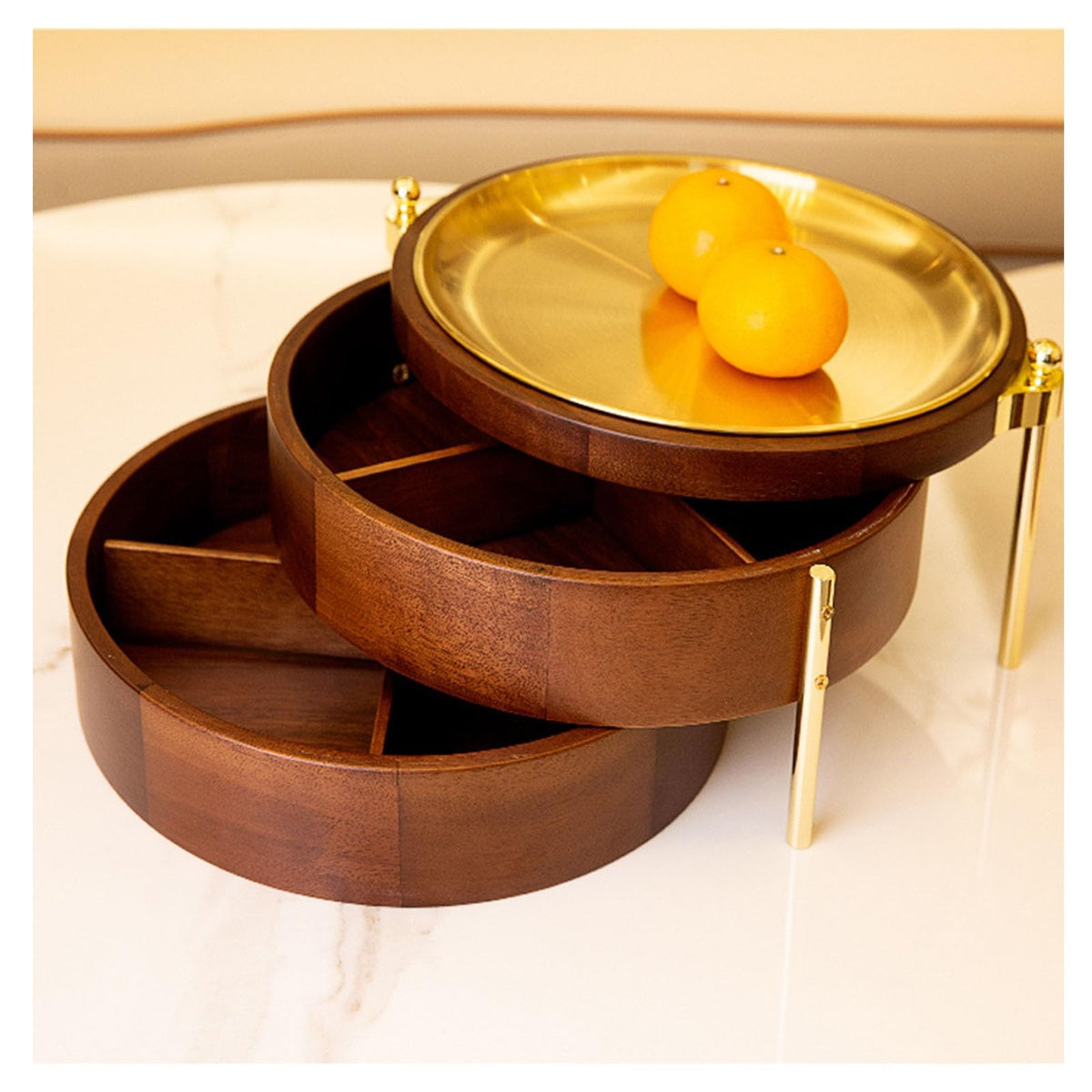 3 Layers Solid Wood Fruit Bowl O9896