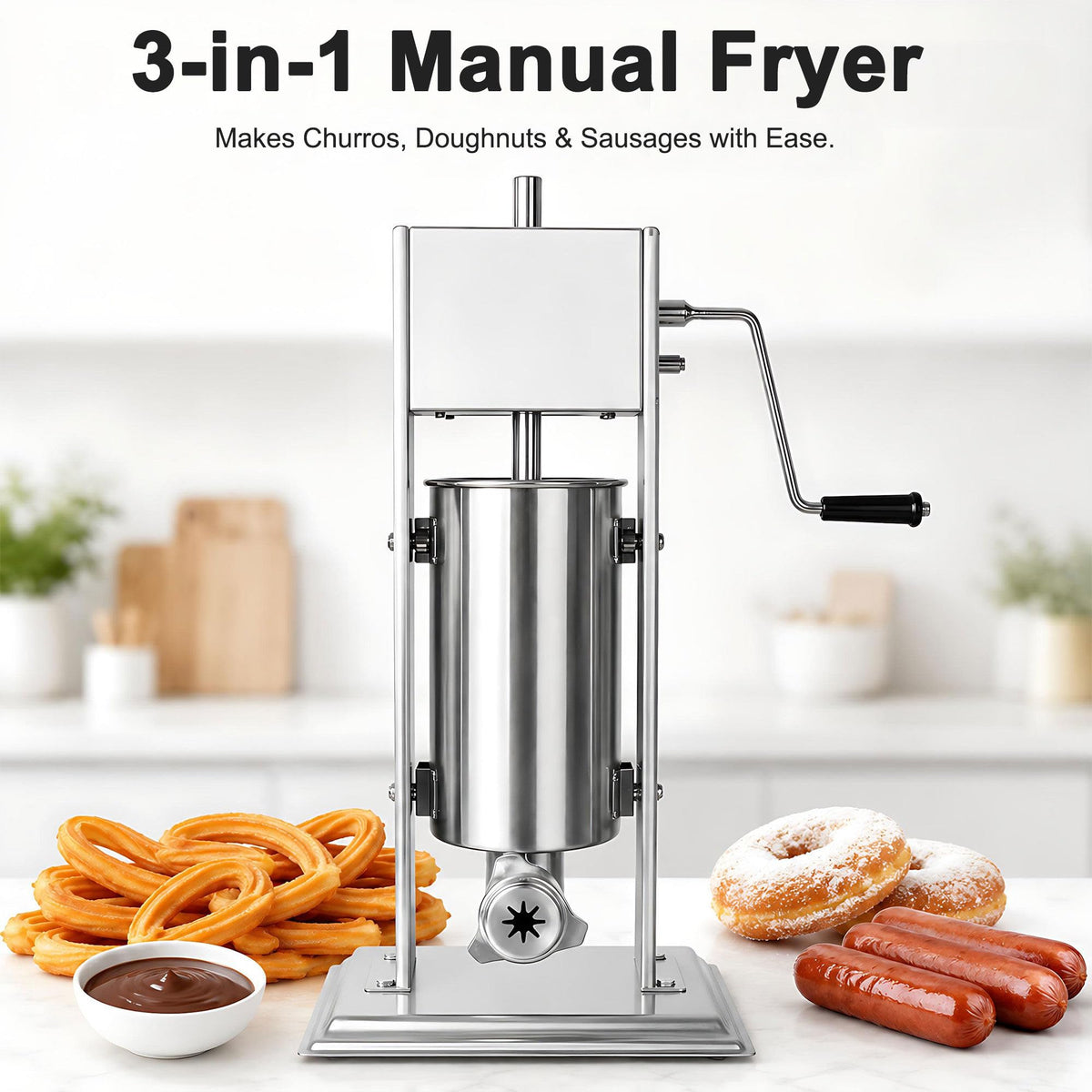 Vertical Manual Churro Extruder with 6-Shape Nozzle Kit S4292