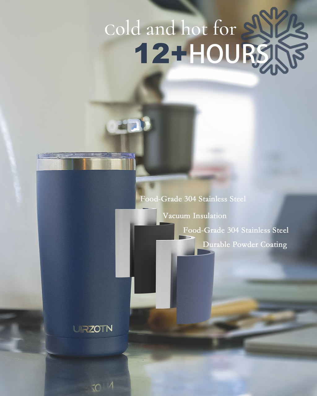 20oz Stainless Steel Insulated Travel Coffee Tumbler with Straw G212