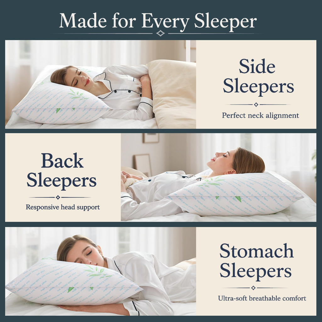 King Size Set of 2 Cooling Hybrid Bed Pillows K8929