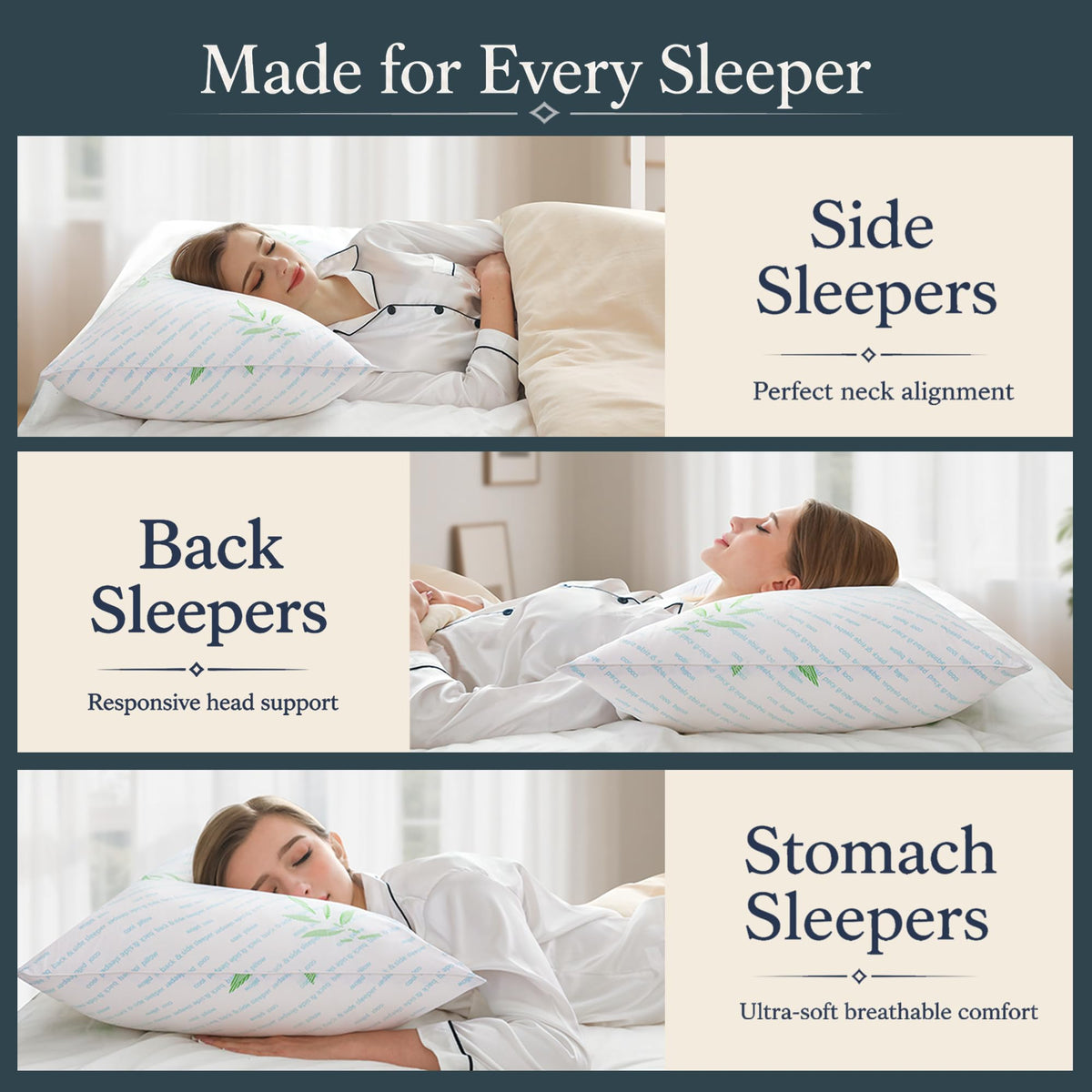 King Size Set of 2 Cooling Hybrid Bed Pillows K8929
