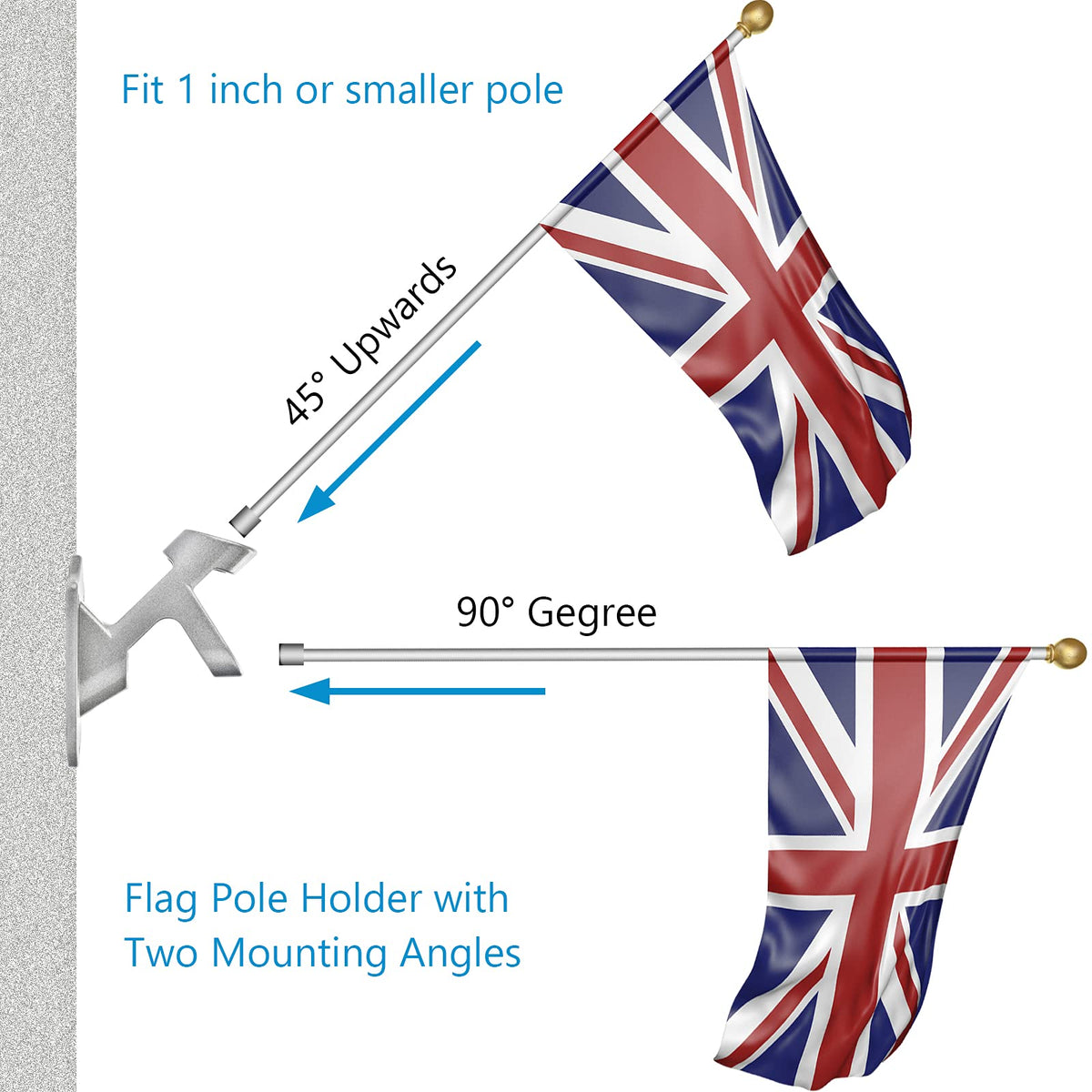 Heavy Duty Aluminum Flag Pole Holder 1" Inner Diameter M554