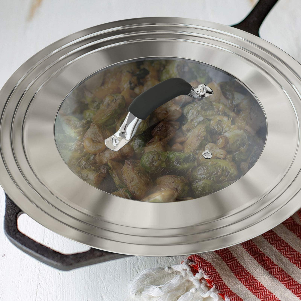 Stainless Steel Universal Lid for Pans Pots Fits 8.25 9 10 11 12 Inch M389070