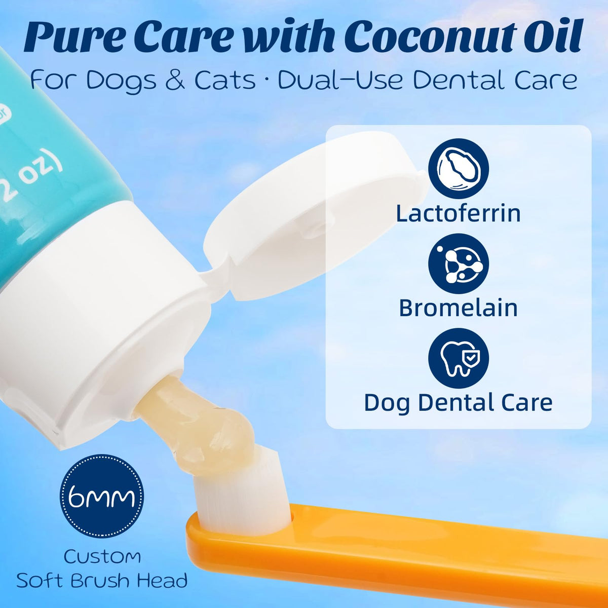 Coconut Chicken Flavor Dog Toothpaste with Toothbrush Kit 2.1oz M65259