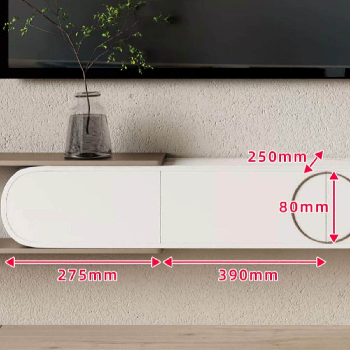 Expandable Wall Mounted TV Stand with Storage P7548