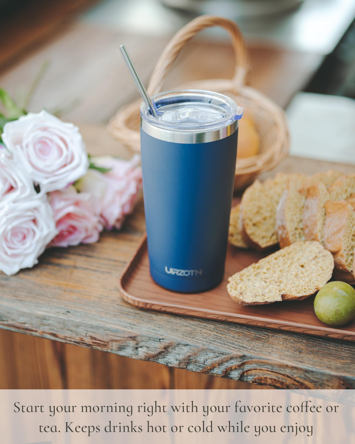20oz Stainless Steel Insulated Travel Coffee Tumbler with Straw G212