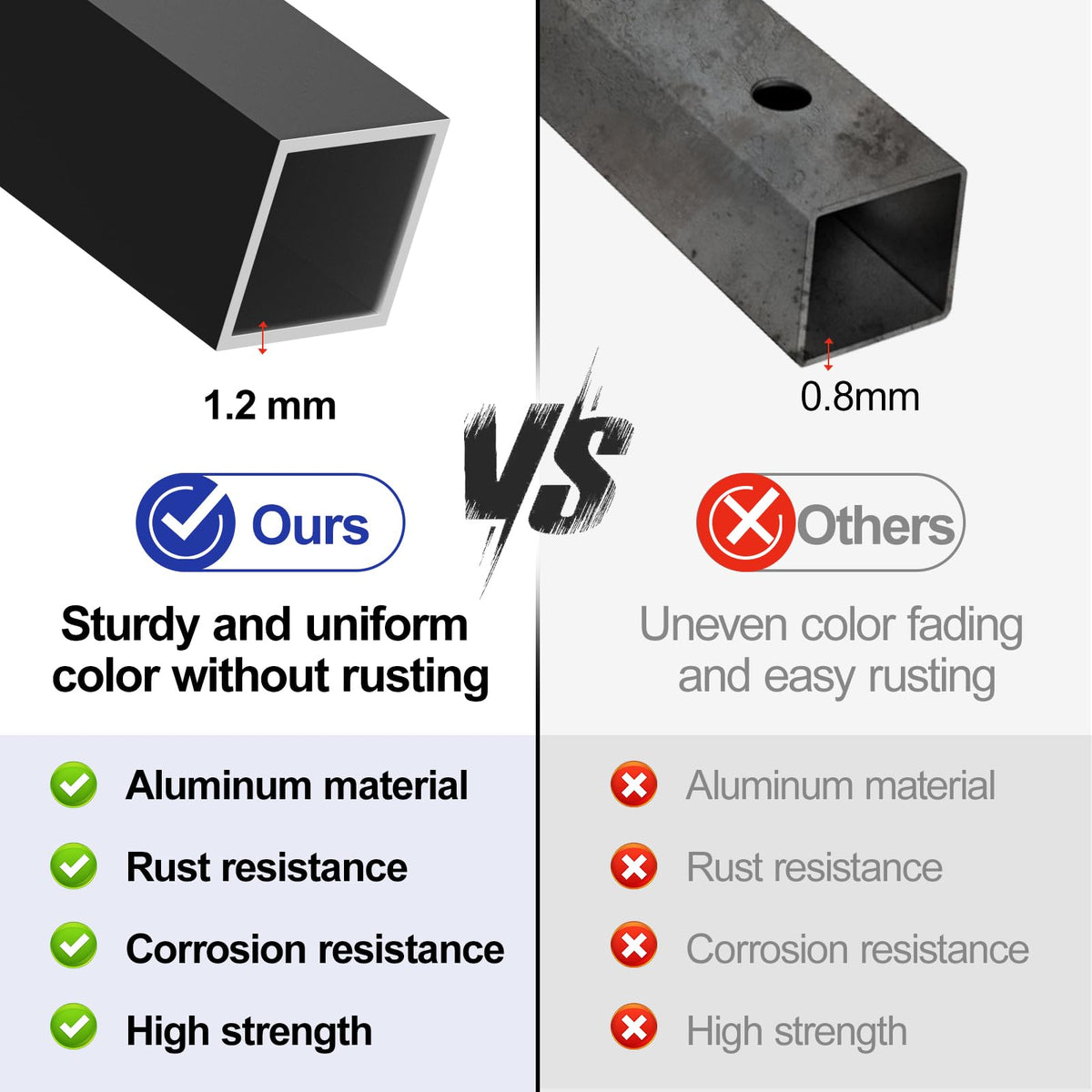100 Pack 26" Square Black Aluminum Deck Balusters U921