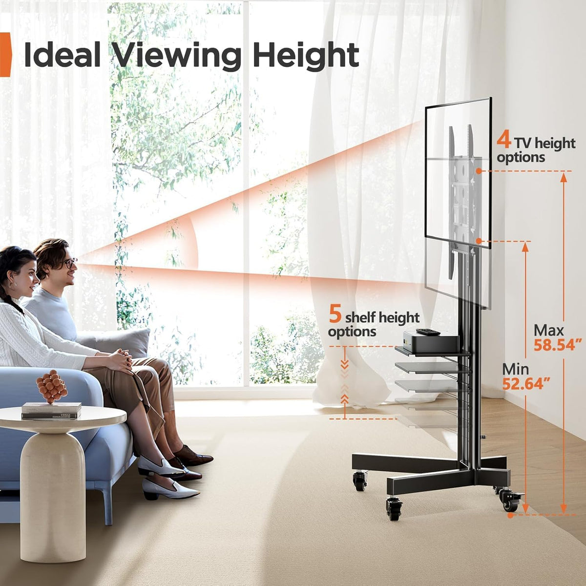 Rolling TV Stand for 32-85 Inch Screens M99358