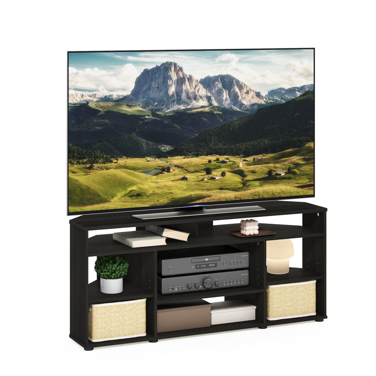 4-Tier Corner TV Stand with Storage Shelf I891