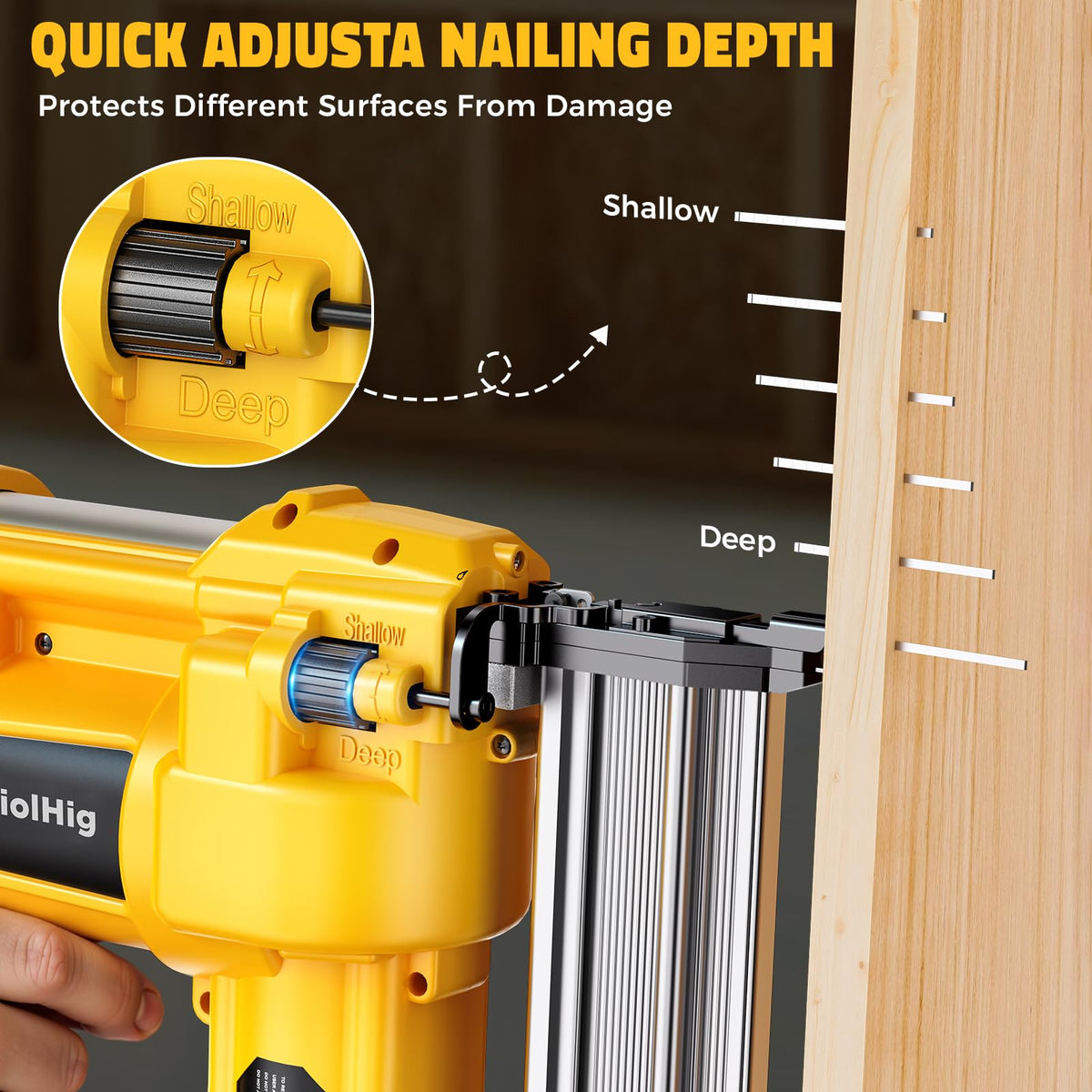 Cordless 2Inch Brad Nailer, 2-in-1 Staple Gun, 18 Gauge Battery Powered S317