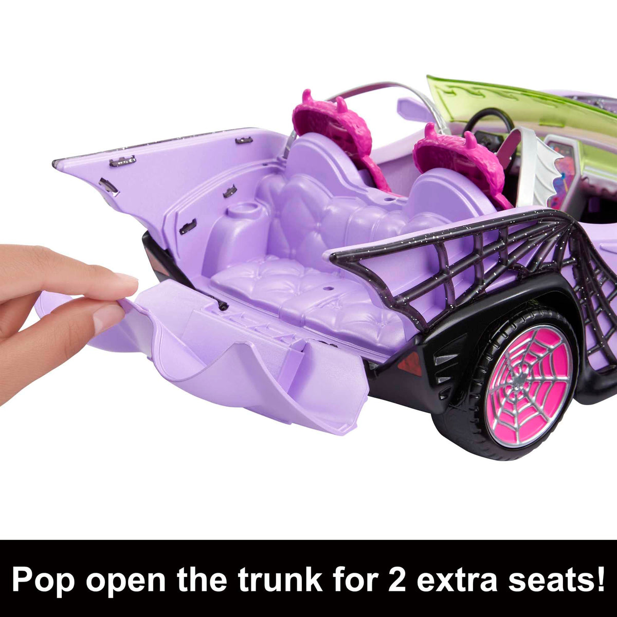 Purple Convertible Toy Car with Spiderweb Details K933