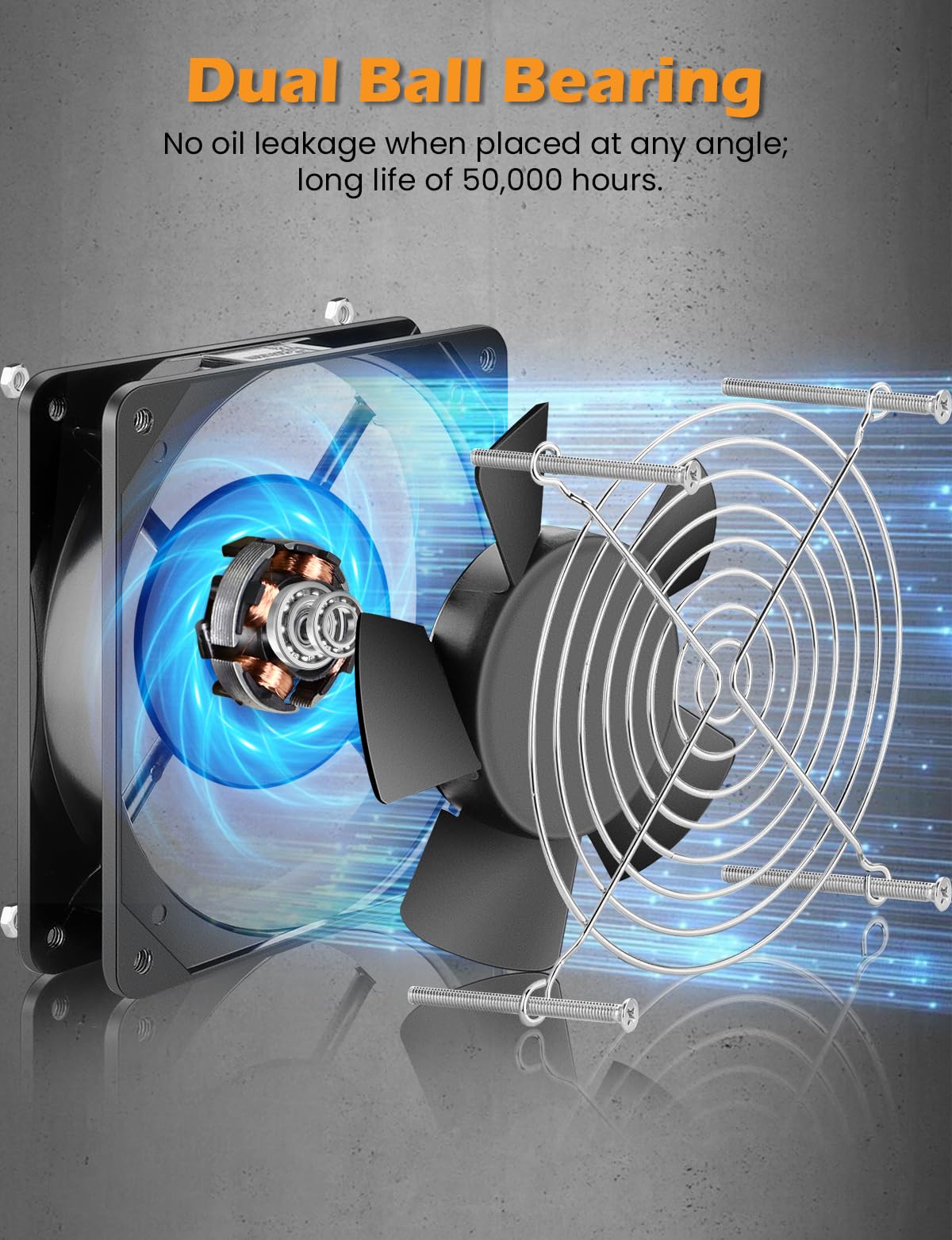 120mm x 25mm AC Ball Bearing Computer Fan R8190