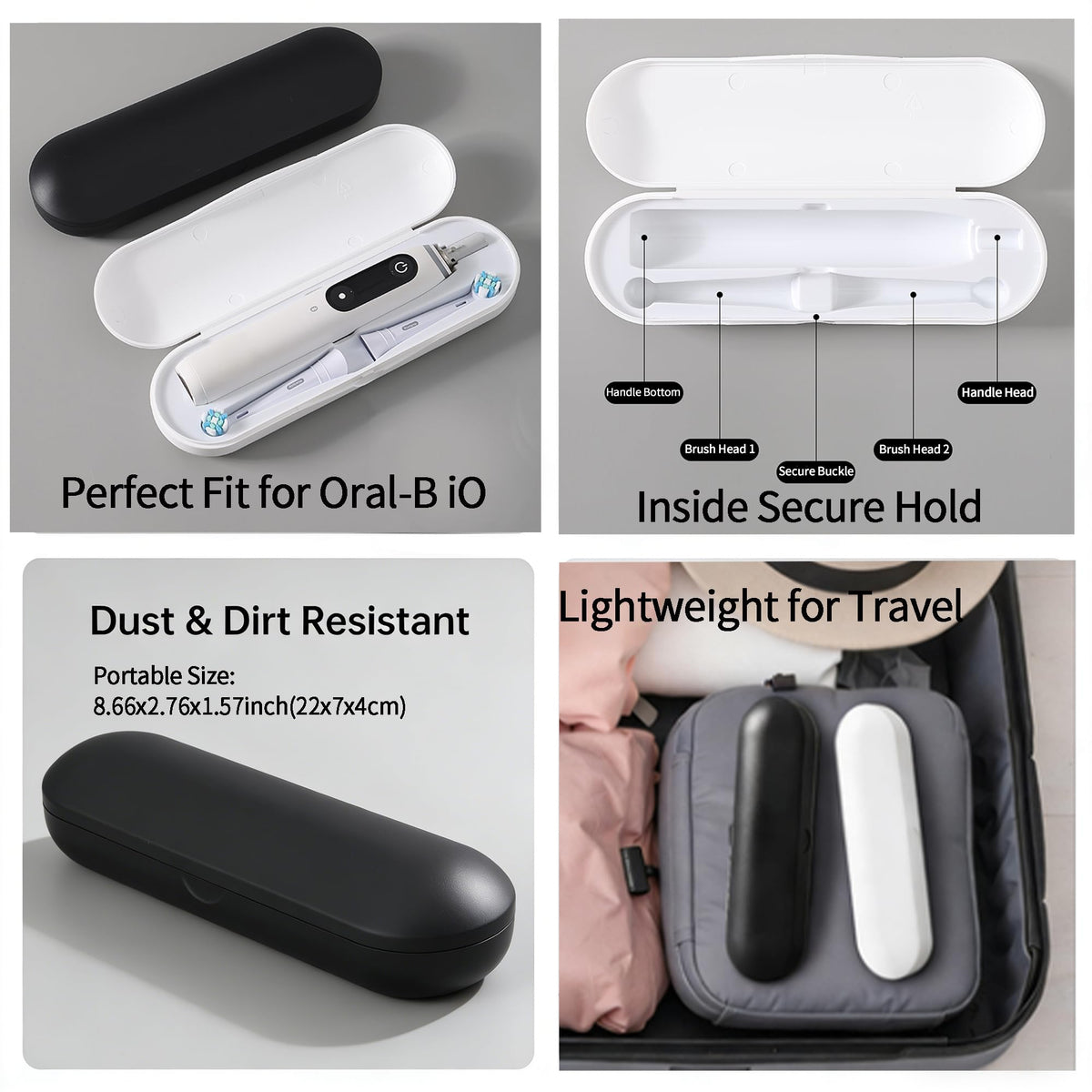 2 Pack Plastic Electric Toothbrush Travel Case I76387