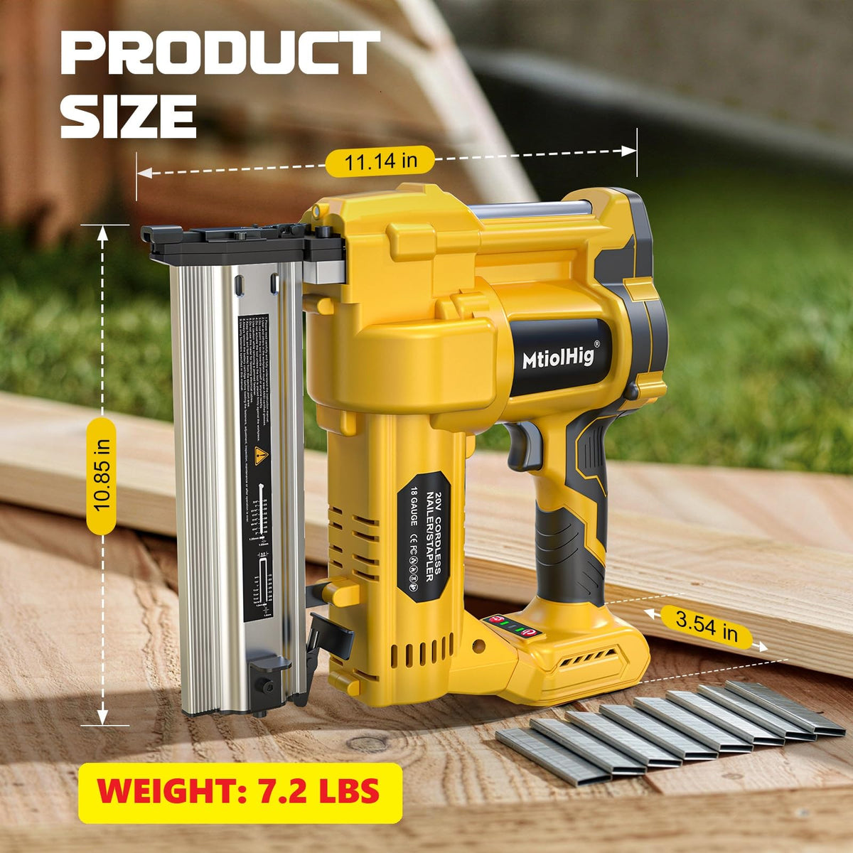 Cordless 2Inch Brad Nailer, 2-in-1 Staple Gun, 18 Gauge Battery Powered S317
