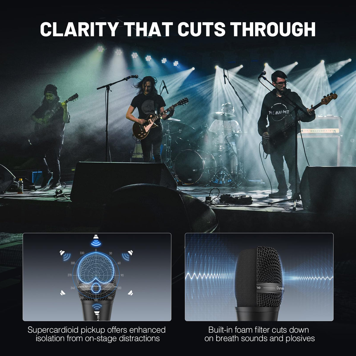 Supercardioid Dynamic Vocal Microphone with XLR Cable P135955