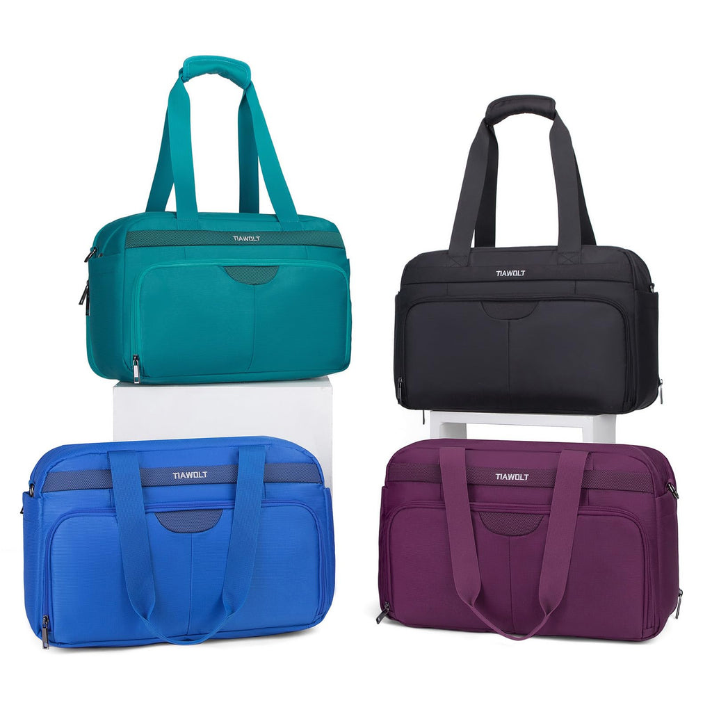 Black Expandable Carry-On Luggage Duffel Bag with Adjustable Strap K91296