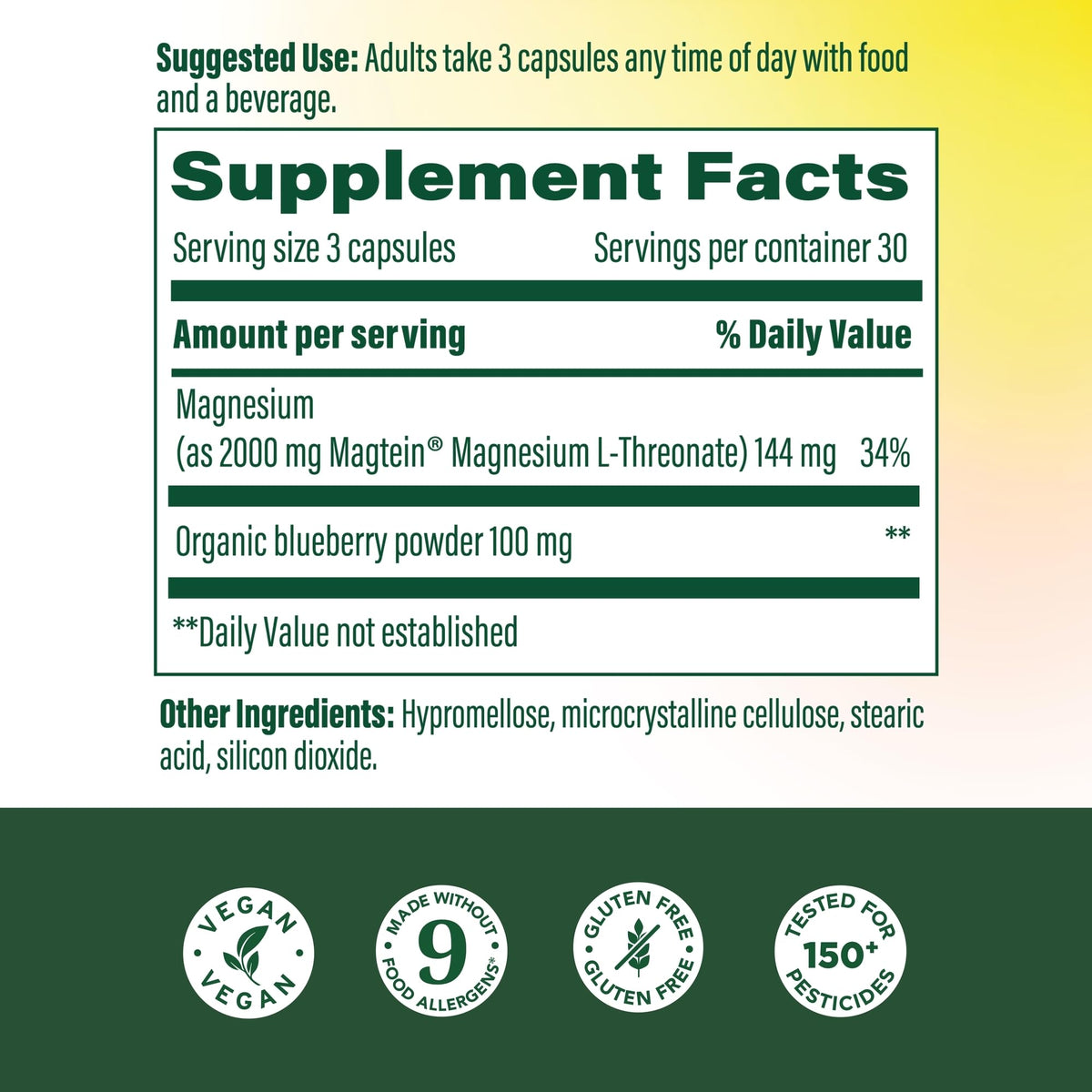 Magnesium L-Threonate 90 Capsules B382708