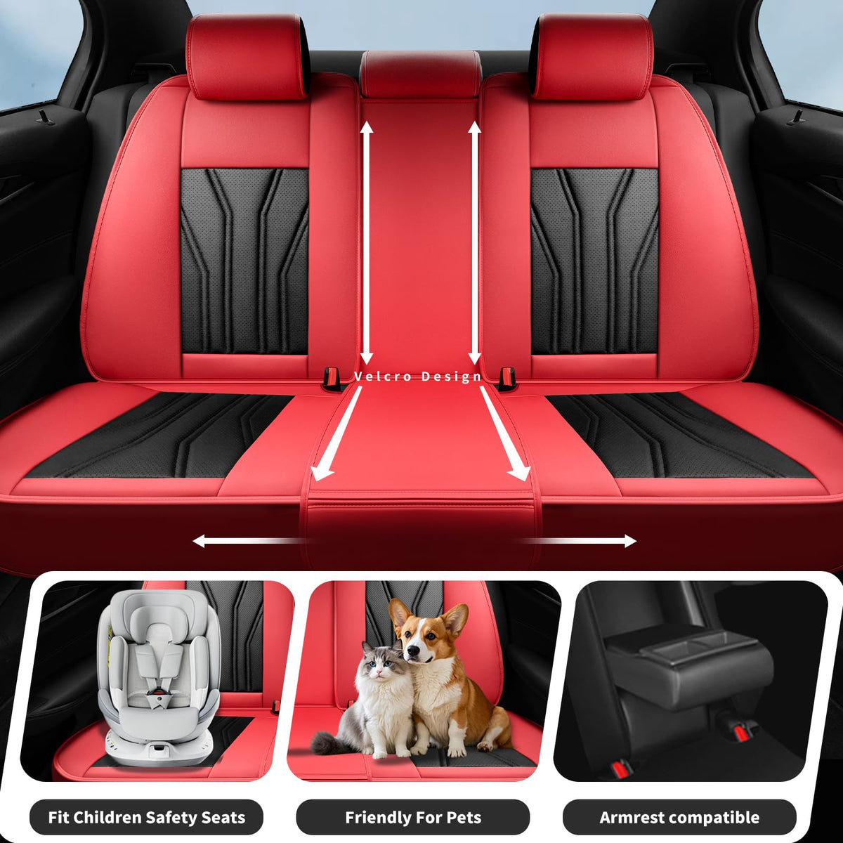 Red & Black Car Seat Covers F103