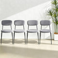 Grey Padded Stackable Chairs Set of 4 X48465