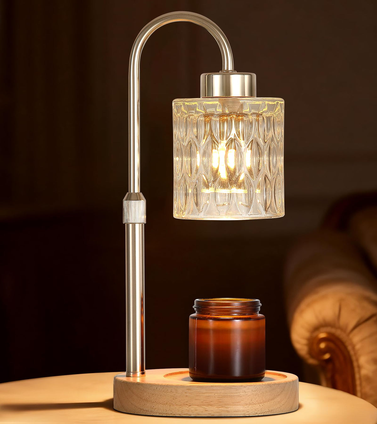Gold Candle Warmer Lamp with Dimmer and Timer J568812