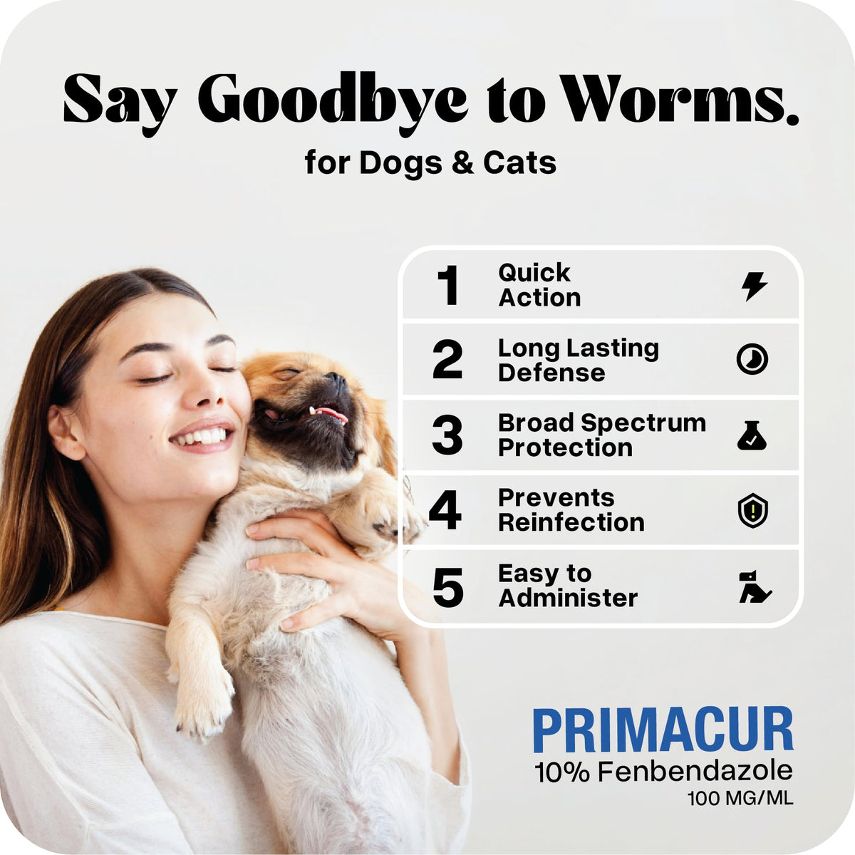 Broad-Spectrum Oral Suspension 10% for Dogs and Cats 120ML/4.1oz Bacon Flavor U26624