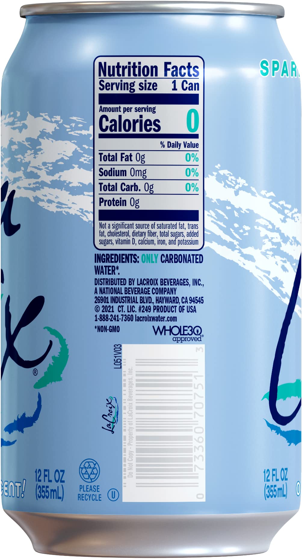 Sparkling Water 12 Fl Oz (pack of 8) I15789