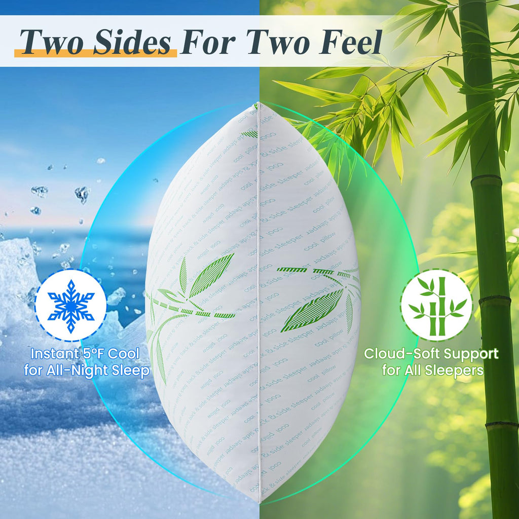 King Size Set of 2 Cooling Hybrid Bed Pillows K8929