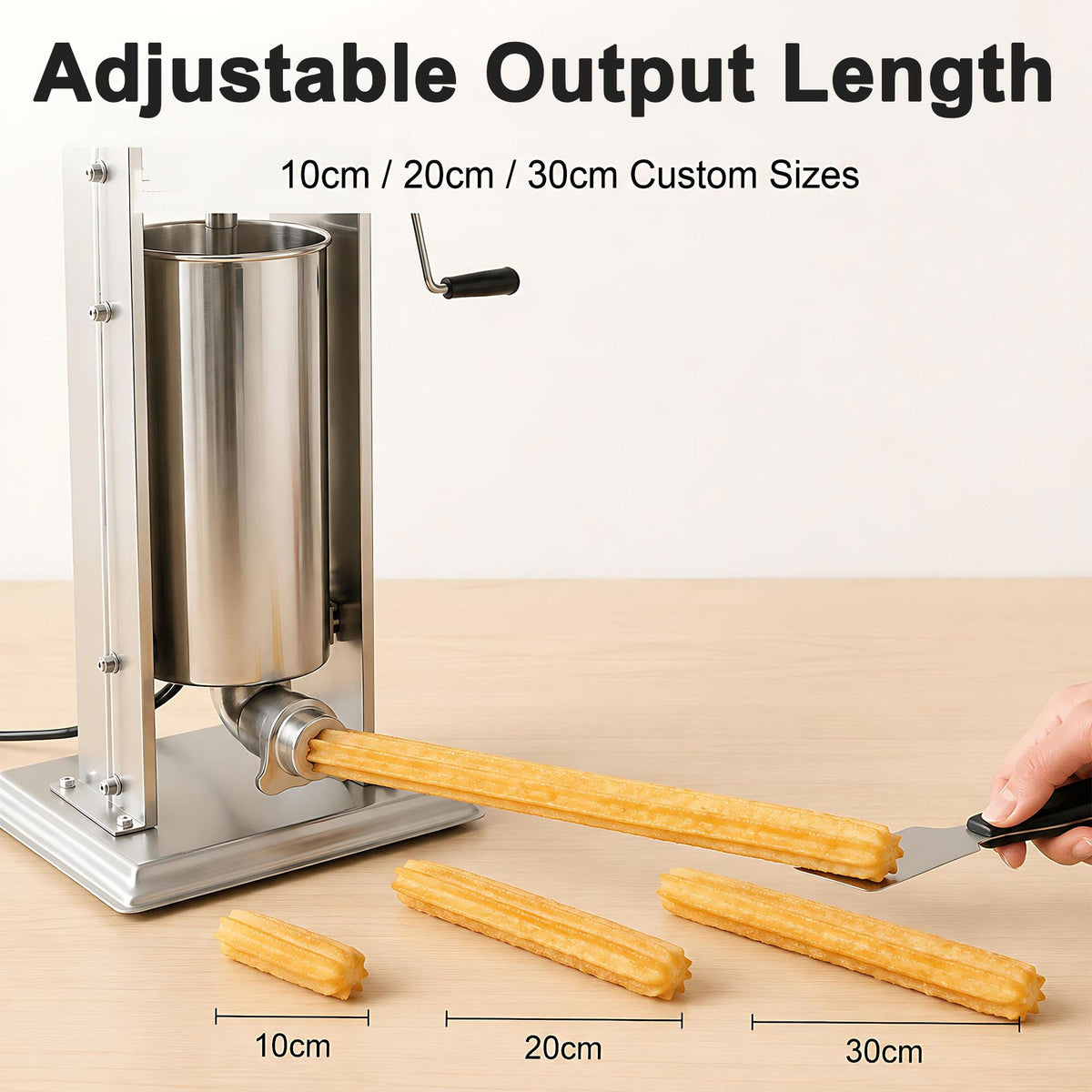 Vertical Manual Churro Extruder with 6-Shape Nozzle Kit S4292