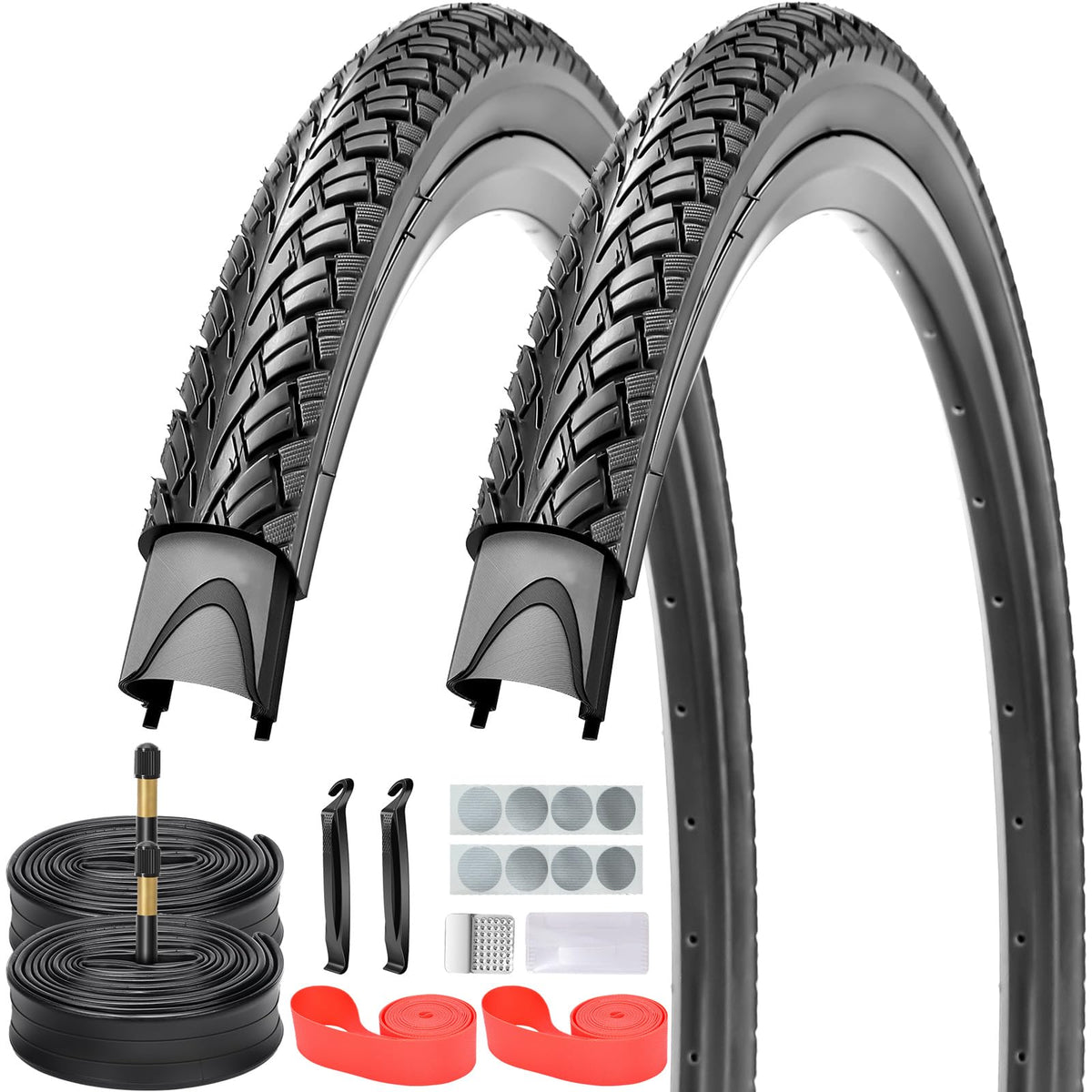 Foldable Road Bike Tires and Inner Tubes 2-Pack W4205
