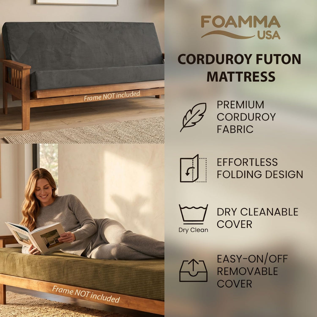 6-Inch Memory Foam Futon Mattress with Removable Cover R299725