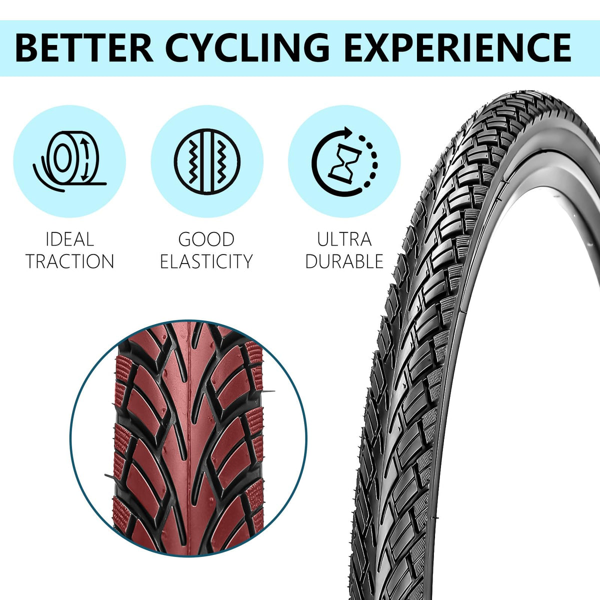 Foldable Road Bike Tires and Inner Tubes 2-Pack W4205