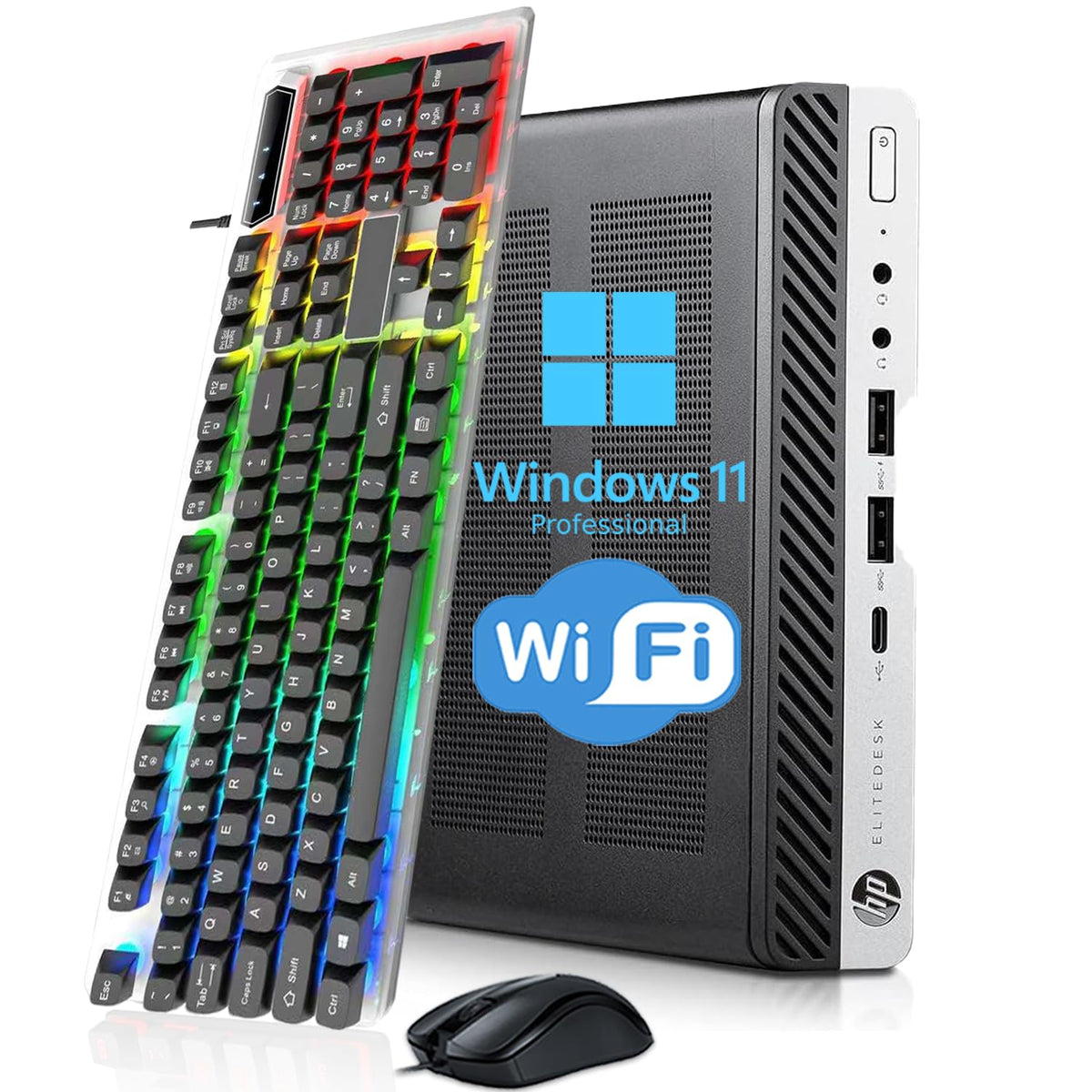 Mini PC Desktop Computer, Intel Core i5-9500T, 8GB DDR4 RAM, 256GB SSD, Windows 11 Pro D4377