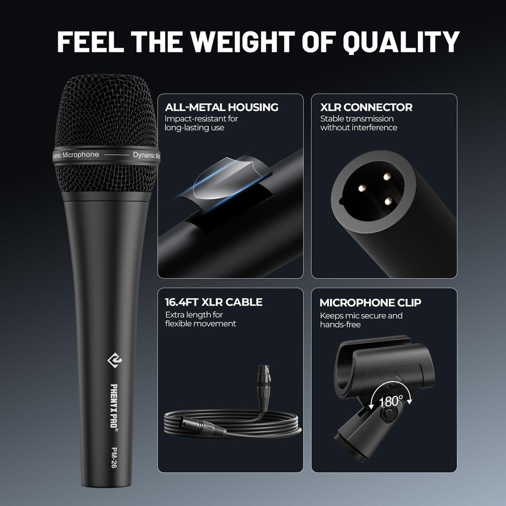 Supercardioid Dynamic Vocal Microphone with XLR Cable P135955