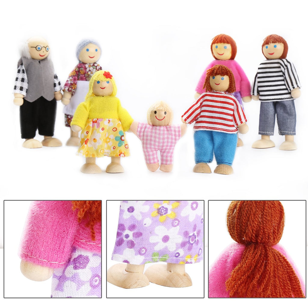 Dollhouse Figures Set of 7 with Dog B60478