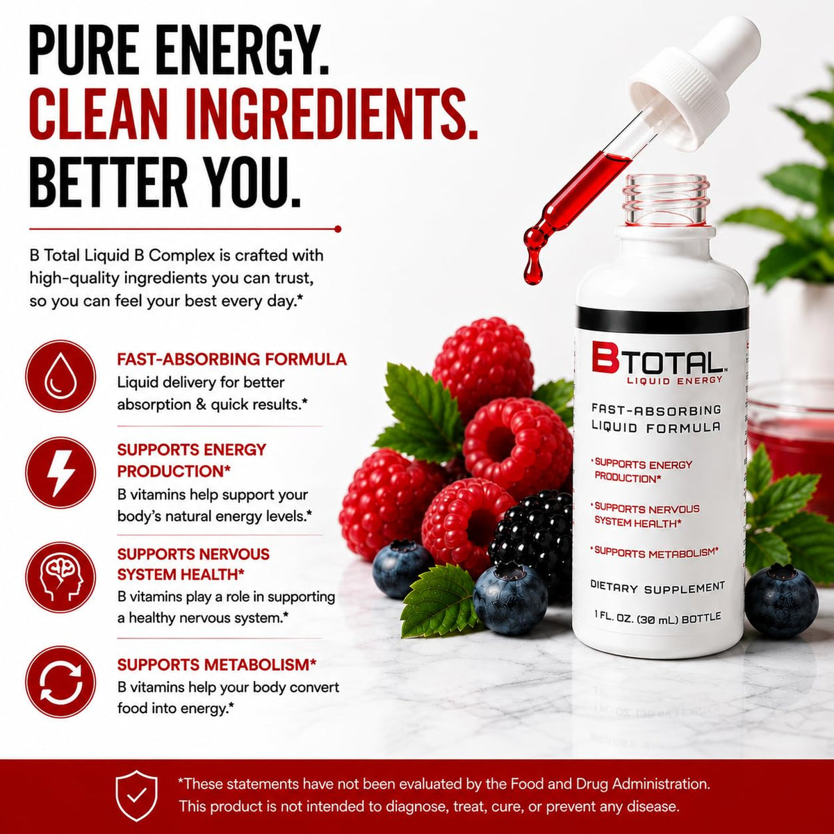 Berry 2 fl oz Sublingual Vitamin B Complex Liquid Drops F45310