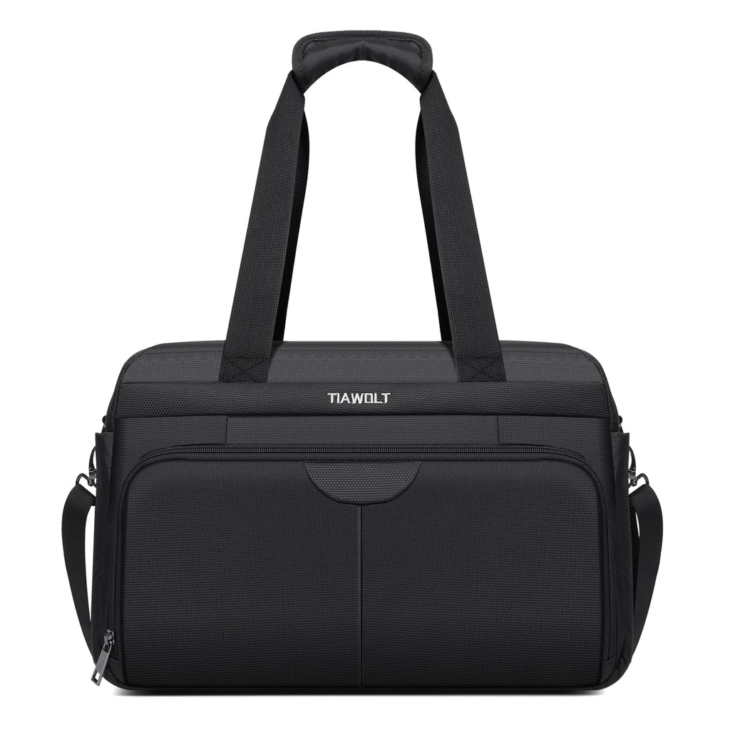 Black Expandable Carry-On Luggage Duffel Bag with Adjustable Strap K91296