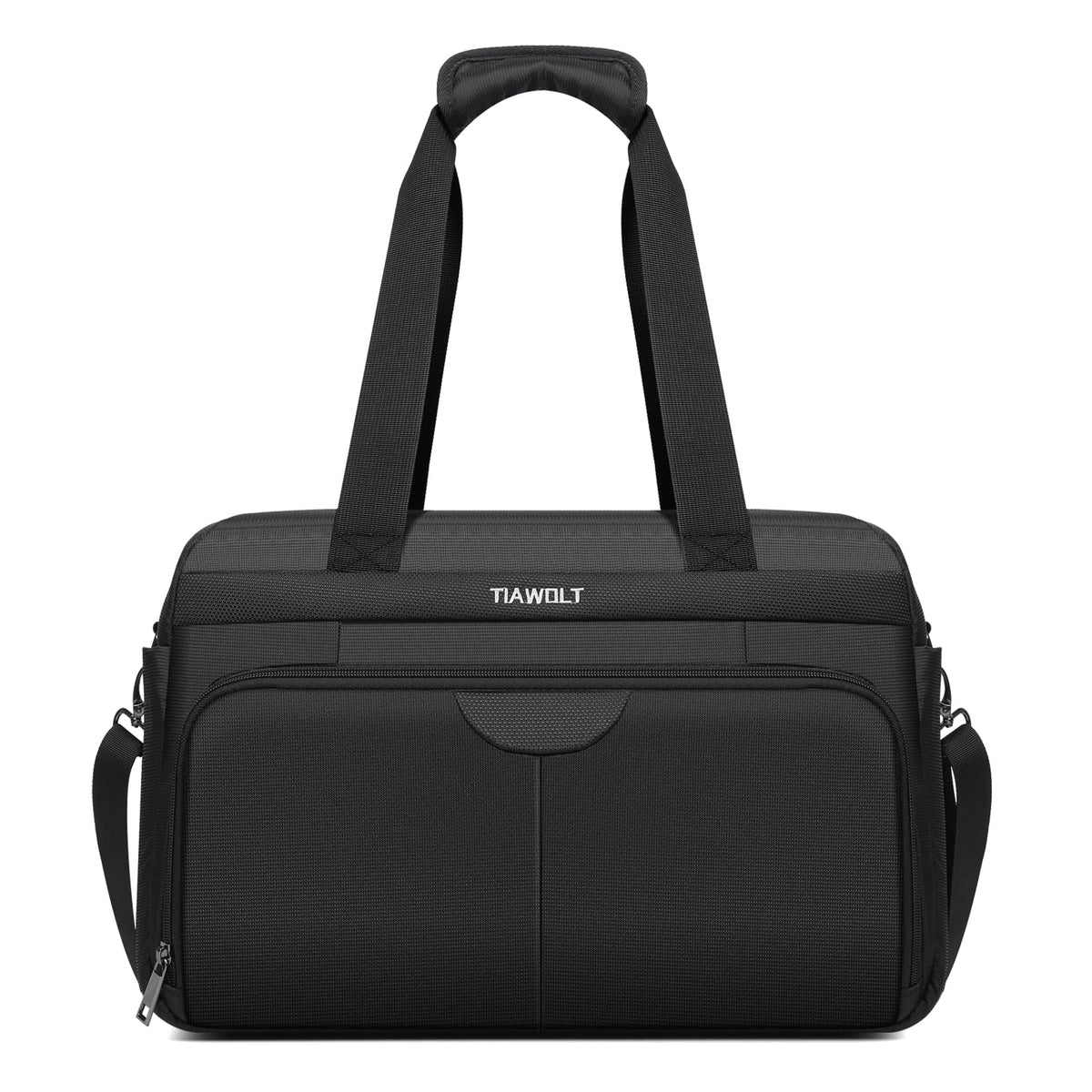 Black Expandable Carry-On Luggage Duffel Bag with Adjustable Strap K91296