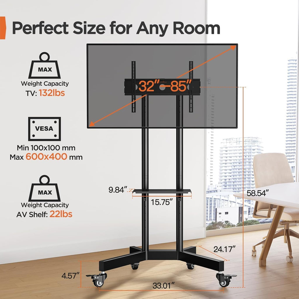 Rolling TV Stand for 32-85 Inch Screens M99358