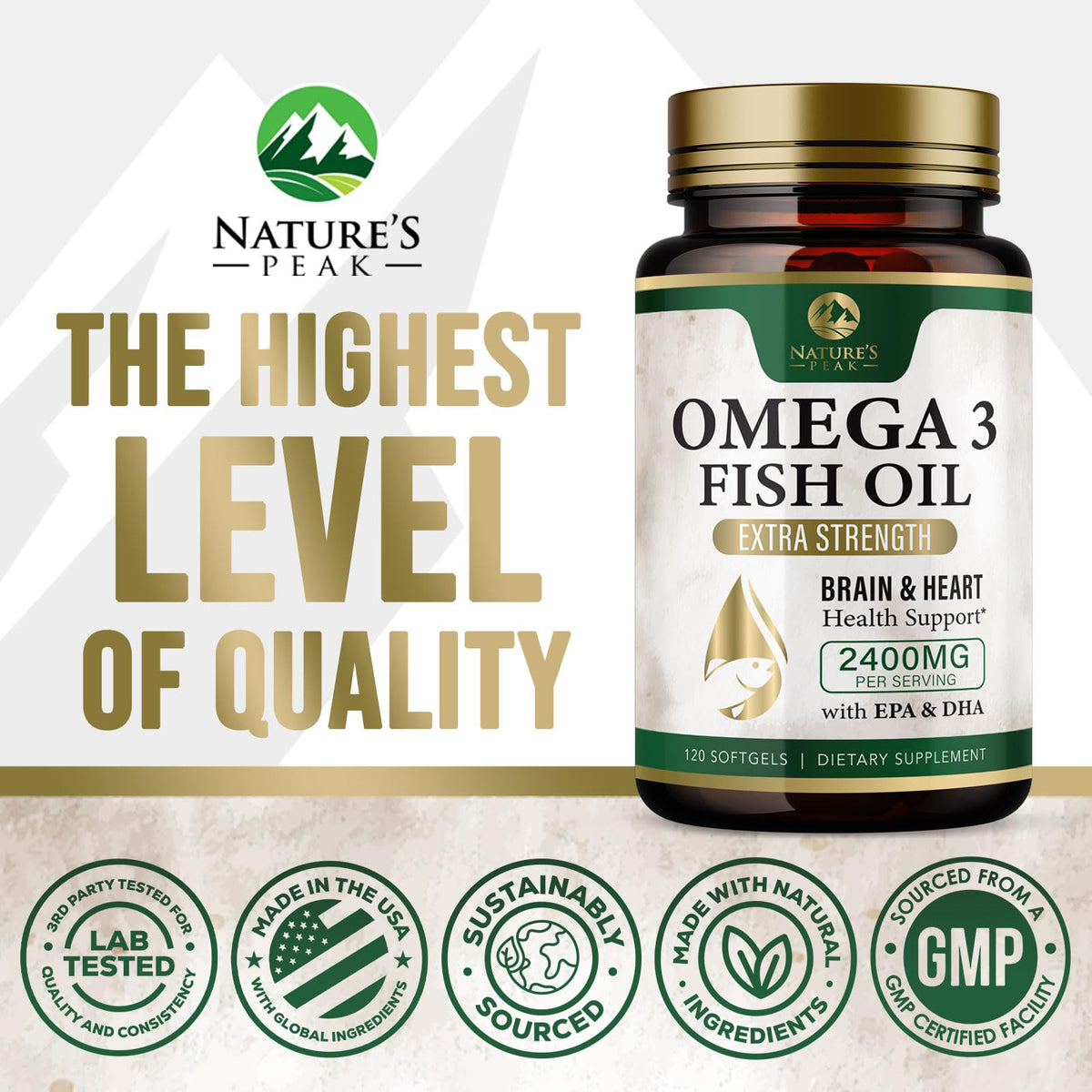 2400mg Omega 3 Fish Oil Softgels Q6236