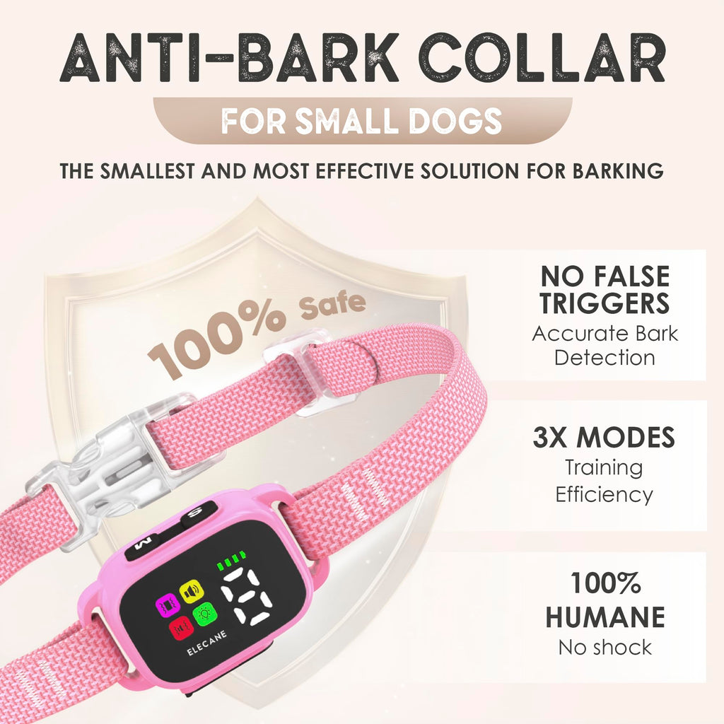 No Shock Rechargeable Bark Collar for Small Dogs 5-15 lbs Y94563