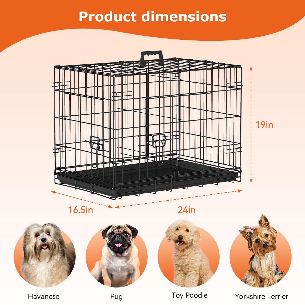 24" Foldable Metal Dog Crate E294789