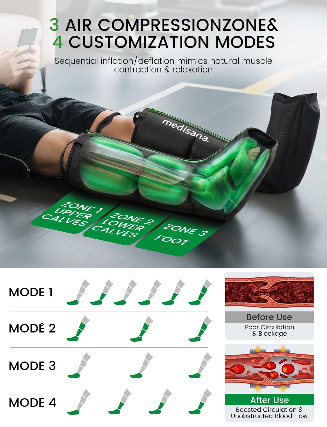 Leg Compression Massager with Heat X117664