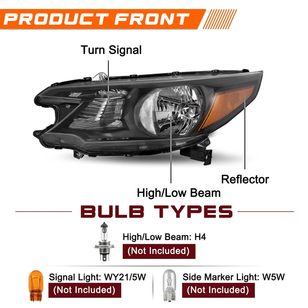Black Halogen Headlight Assembly I768